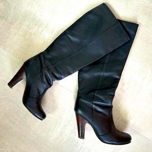 Black leather boots